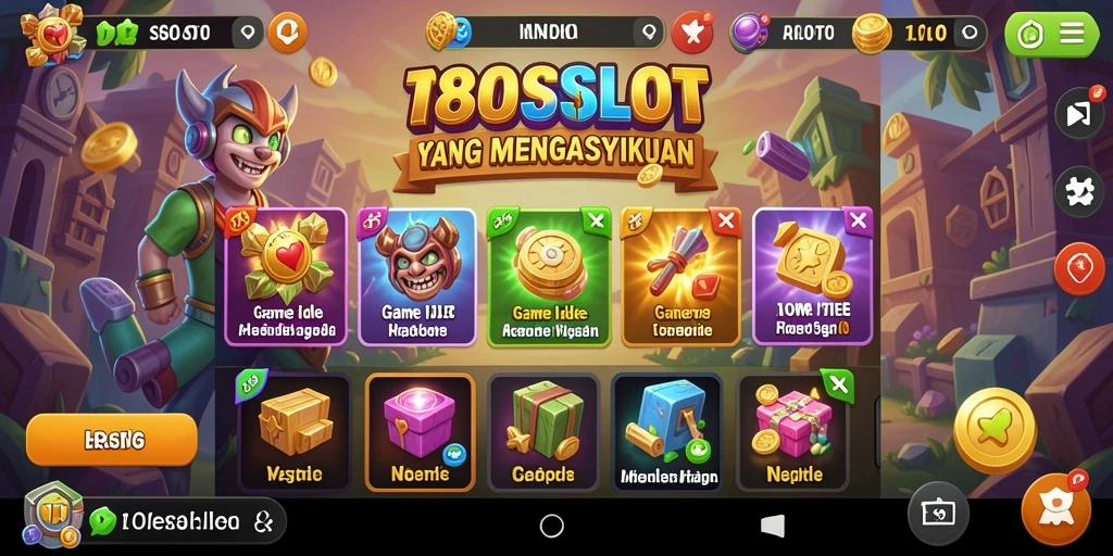 Tampilan gameplay <strong>180SLOT</strong> yang menampilkan berbagai mesin slot menarik.