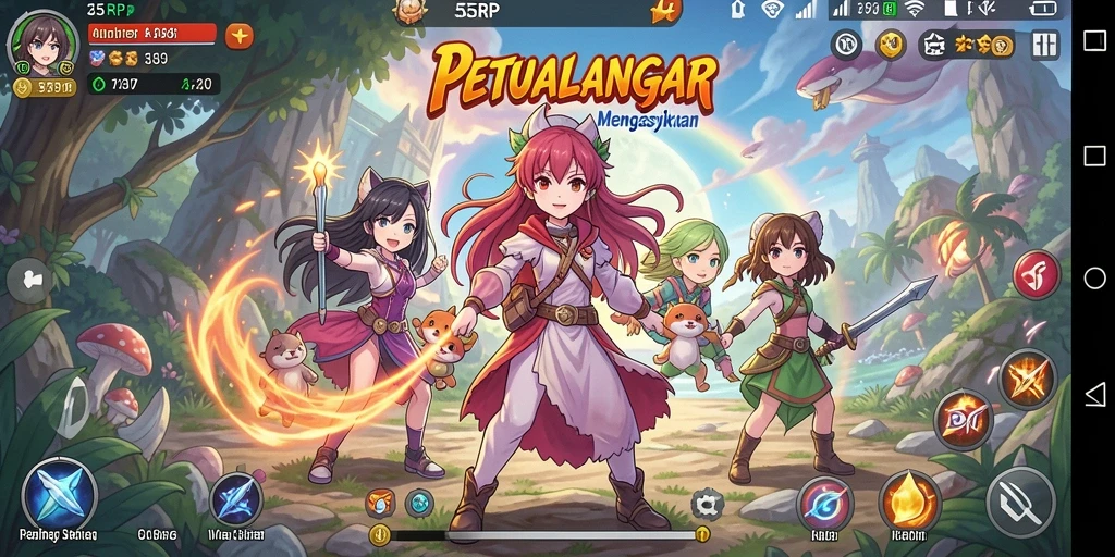 Tampilan menarik dari gameplay 55RP yang penuh aksi dan karakter Anime.