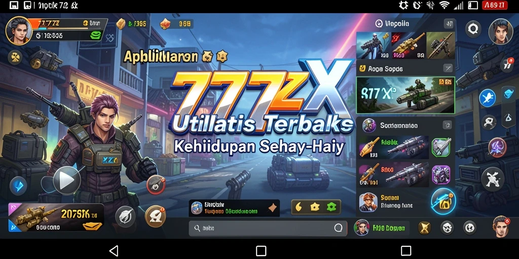 Screenshot aplikasi 777ZX yang menunjukkan fitur utama dan antarmuka pengguna.