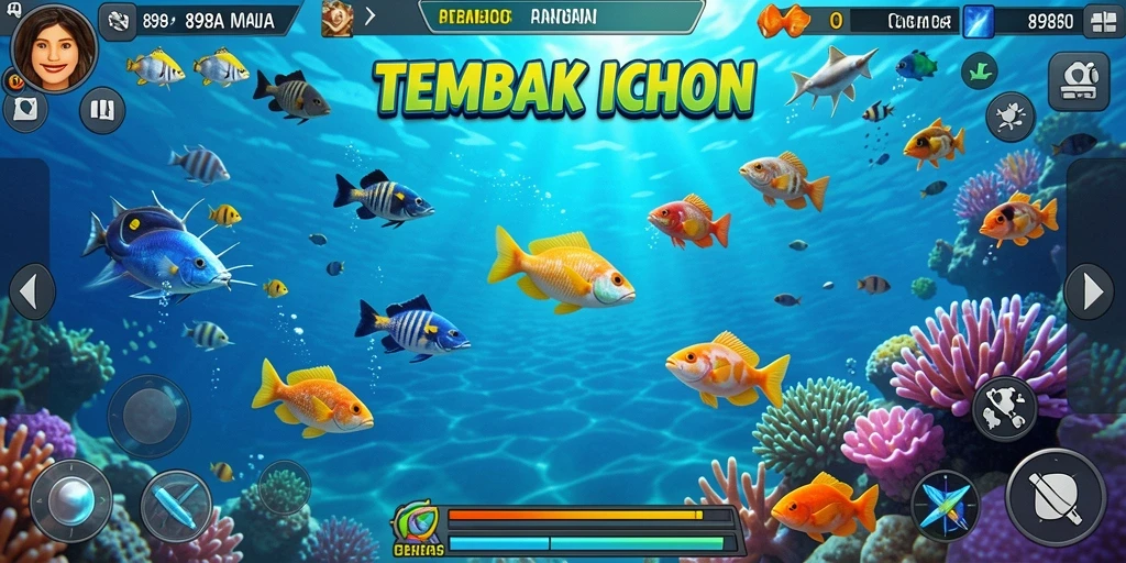 Tampilan gameplay seru dalam permainan Tembak Ikan 898A.
