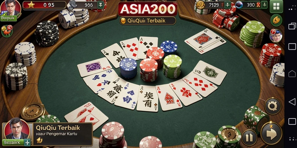 Tampilan gameplay seru dari ASIA200, permainan QiuQiu yang menarik.