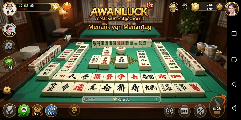 Tampilan permainan Mahjong yang menantang di AWANLUCK.