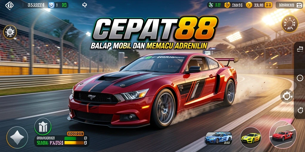 Tampilan menarik dari gameplay balap di CEPAT88.