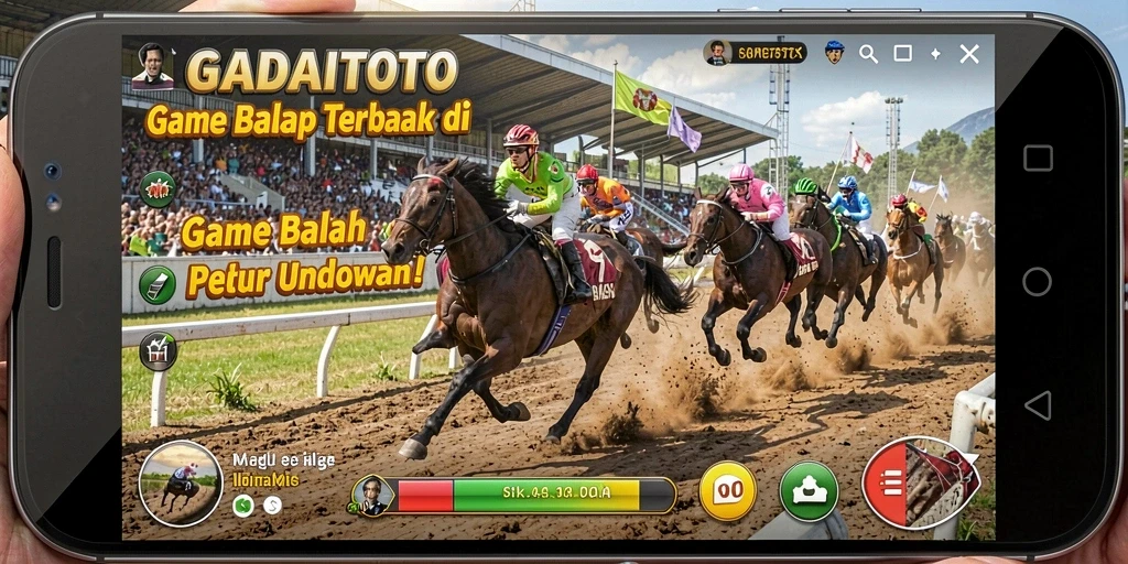 Screenshot GADAITOTO menampilkan aksi balap yang seru dan mendebarkan.
