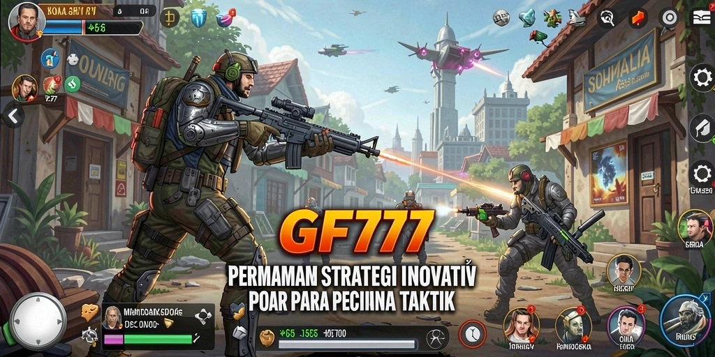 Screenshot gameplay GF777 menampilkan pertempuran strategis yang mendebarkan.