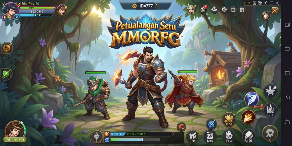 Tangkapan layar gameplay <strong>IDA777</strong> menampilkan aksi pertempuran seru dalam dunia MMORPG.
