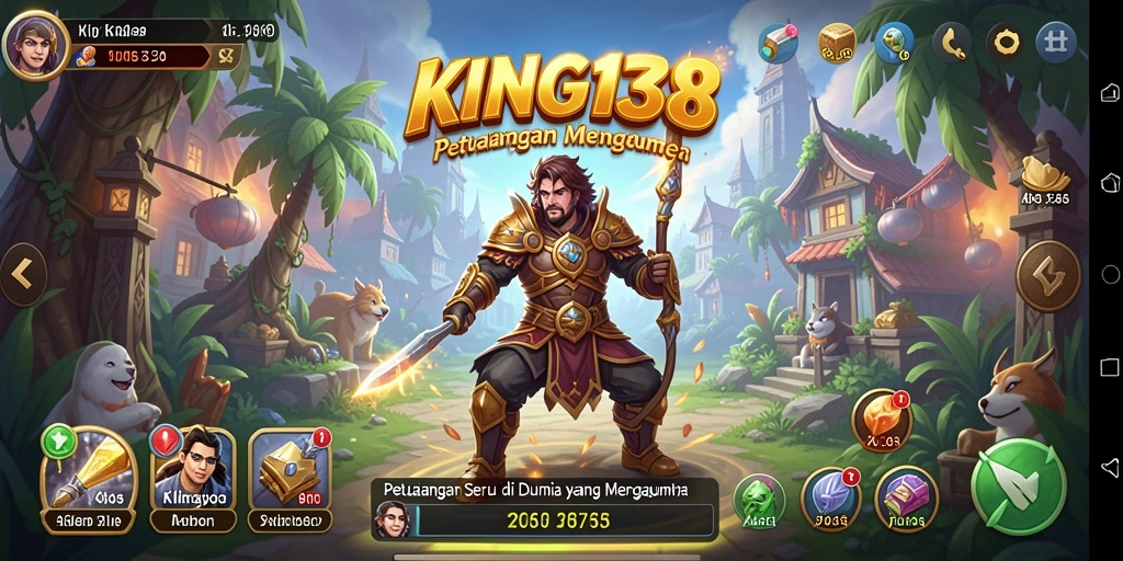 Screenshot gameplay KING138 menampilkan aksi petualangan yang mendebarkan.