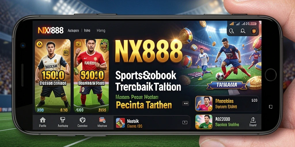 Tampilan antarmuka NX888 dengan fitur taruhan olahraga.