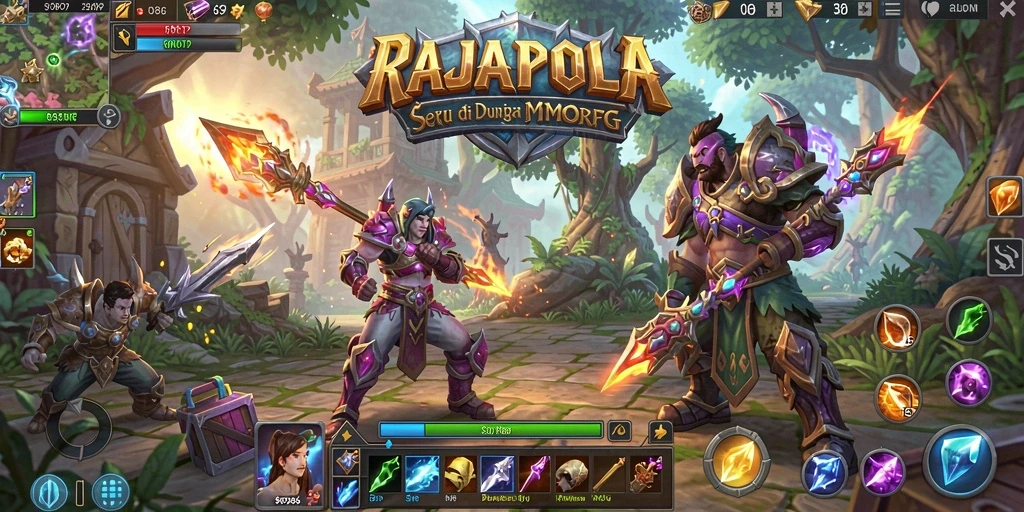Screenshot menunjukkan aksi seru dalam permainan MMORPG RAJAPOLA.