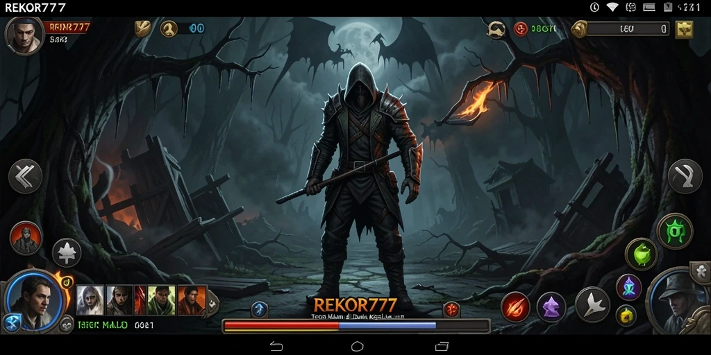 Tampilan menegangkan dari gameplay REKOR777 saat menjelajahi kegelapan.