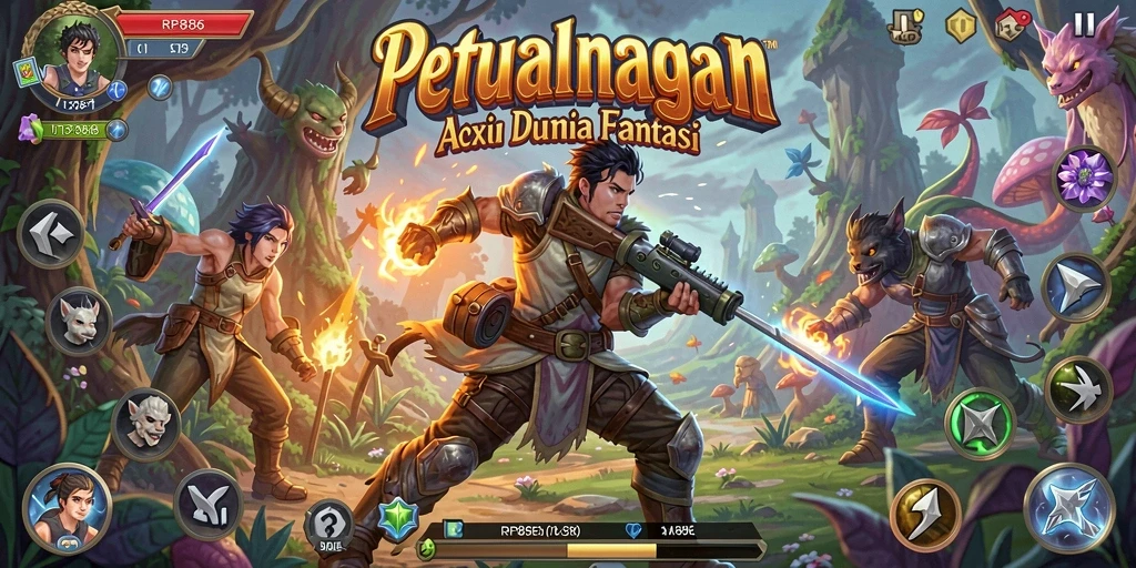 Gameplay RP886 dengan pertarungan yang epik dan grafis memukau.