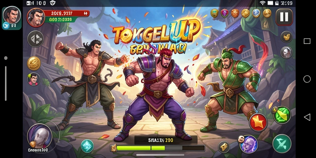 Gameplay TOGELUP menampilkan pertarungan yang seru dan karakter dinamis.