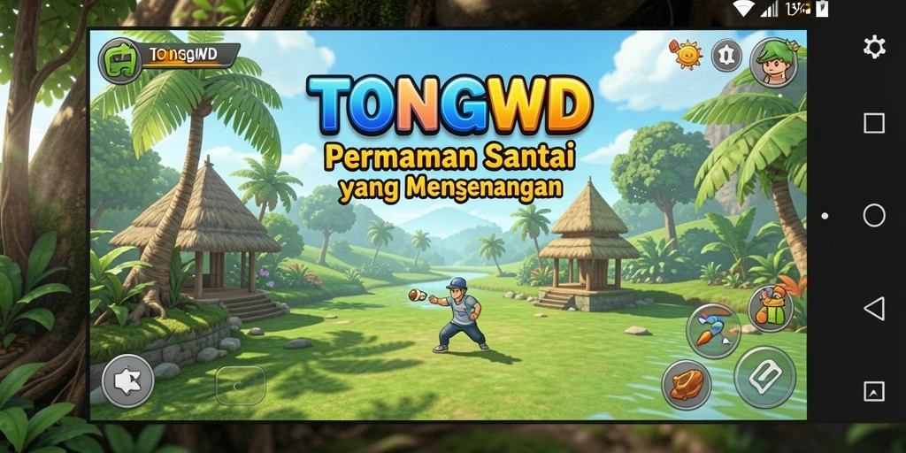 Tampilan gameplay TONGWD yang seru dan penuh warna.