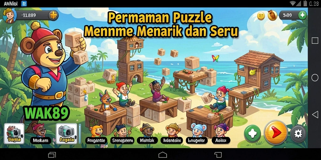 Tampilan gameplay WAK89 yang penuh warna dan menantang.